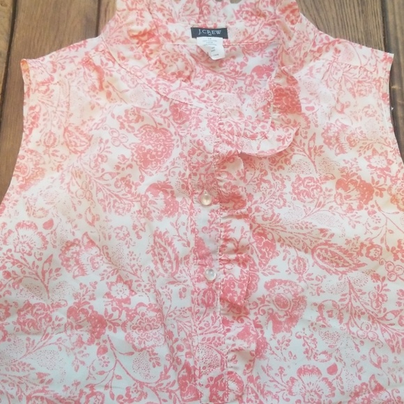 J. Crew Tops - J. crew  sleeveless ruffle blouse EUC